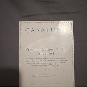 Casaluna Cotton Percale Sheet Set - Charcoal Gray